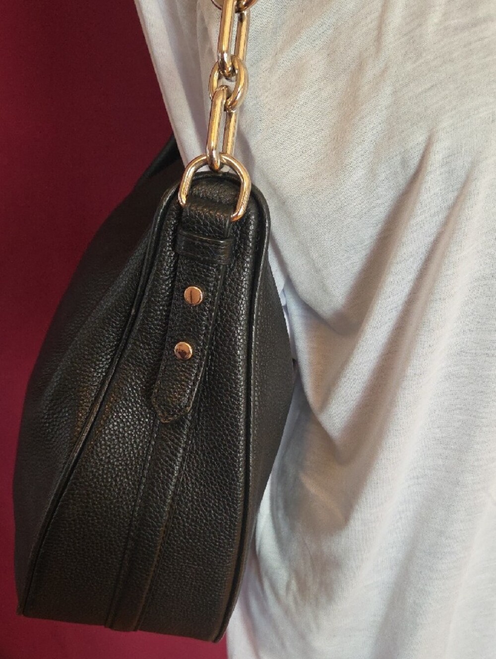 kate spade Black Pebbled Leather Shoulder Hobo with Gold Hardware. - Picture 3 of 11